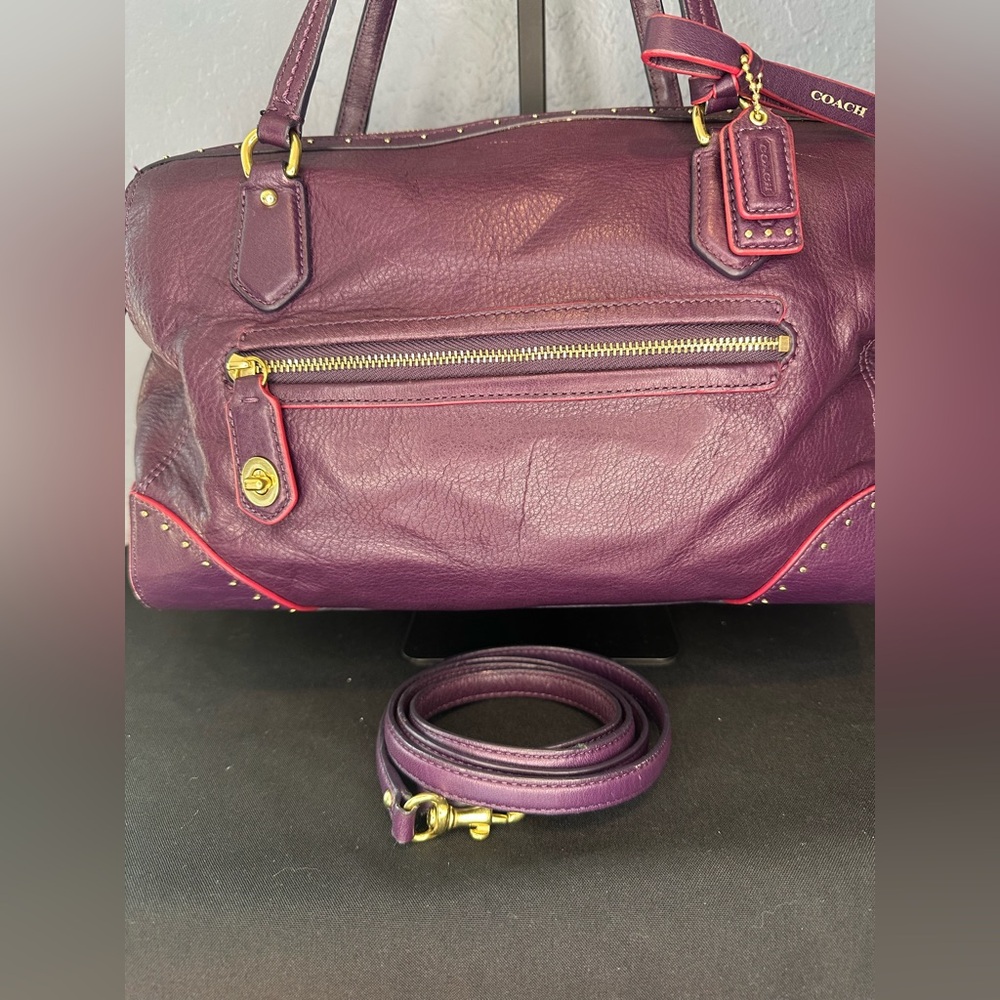 🦄Coach Poppy Studded Leather East/West Satchel 26434🦄 - Picture 3 of 9